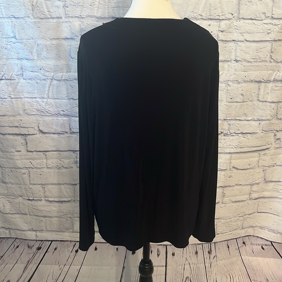 Chico’s Travelers Open Front Cardigan Jacket Silk Ribbon Trim Front Tie Size 3 - Picture 7 of 9